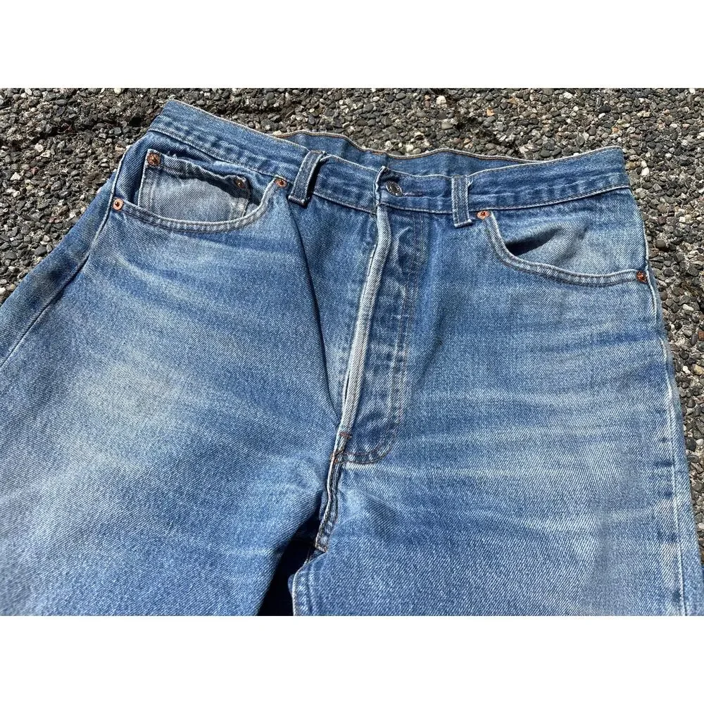 Vintage 91 Levi’s 501 0117 XX button fly 35x38(32x34) Made in USA grunge denim - Picture 7 of 9